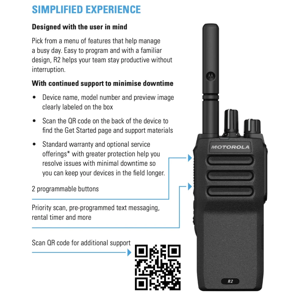 motorola mototrbo r2 digital walkie talkie specs 